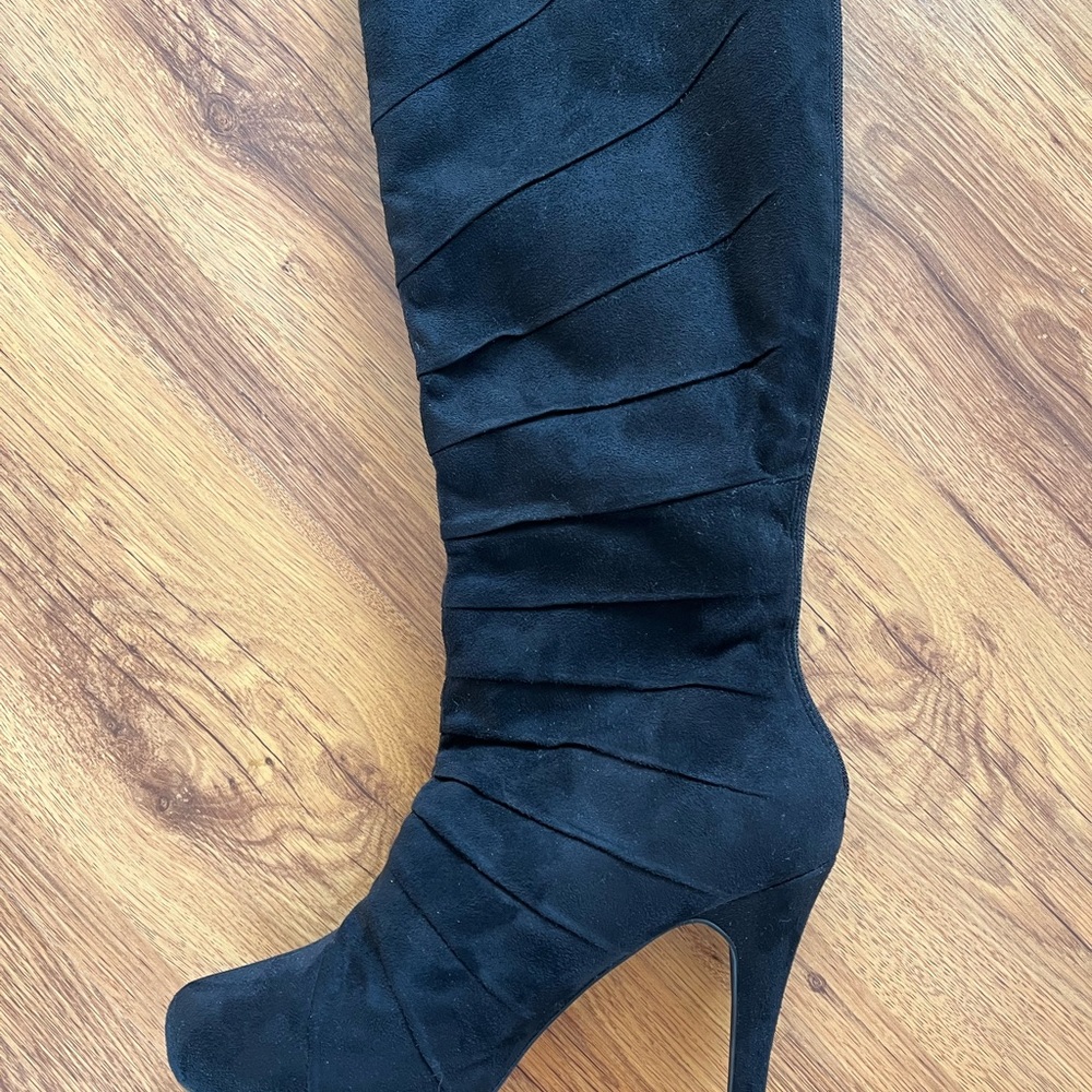 Suede high heel boots